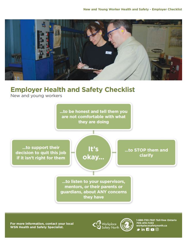 Cover of New and Young Worker Health and Safety - Employer Checklist
