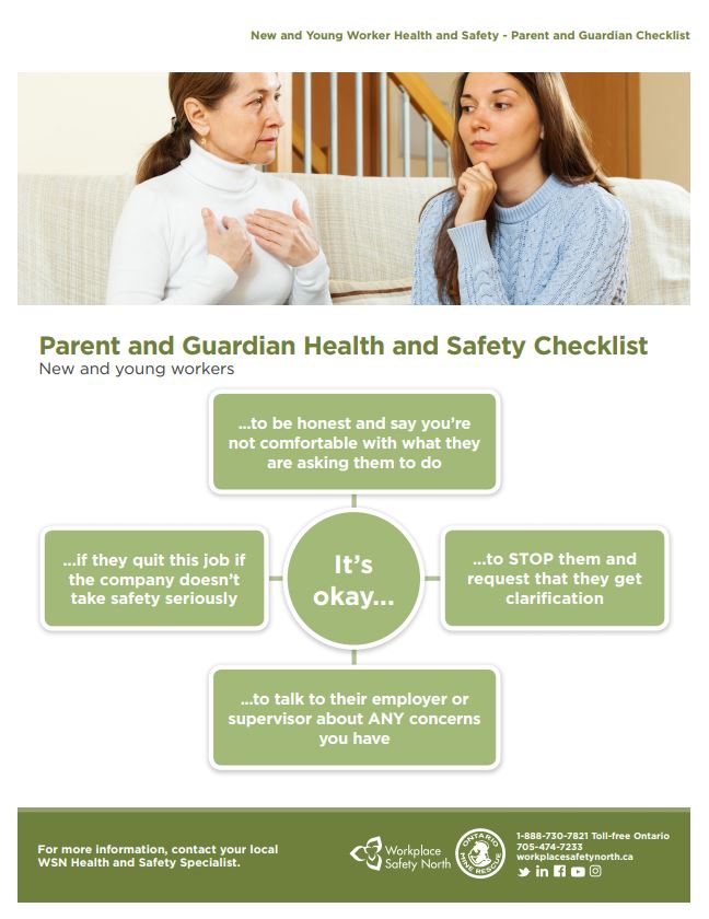 Cover of New and Young Worker Health and Safety - Parent-Guardian Checklist